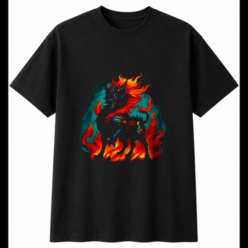 Dark fantasy qilin flames - dark,