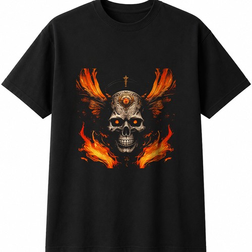 Motte and skull flames - skull, in