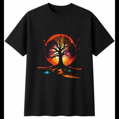 Dead tree flames bunt - flames,