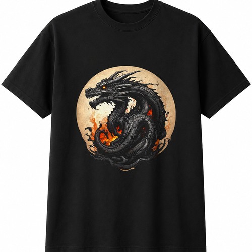 Coiled dragon flames herren - dragon,