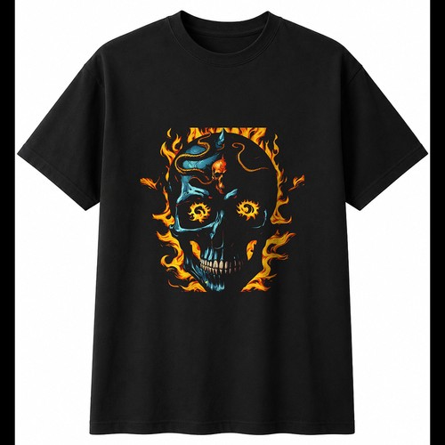 Skull and serpent flames - and, in