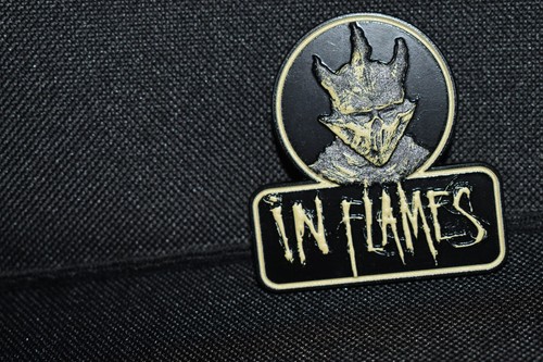 Flames metal pin badge 3d - flames,