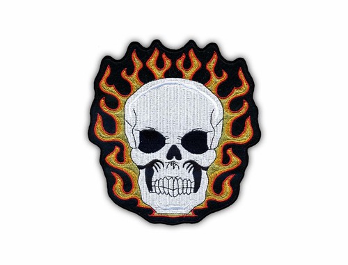 Patchion skull flames - skull, in