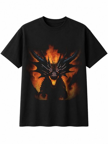 Double exposure horned - double, dragon