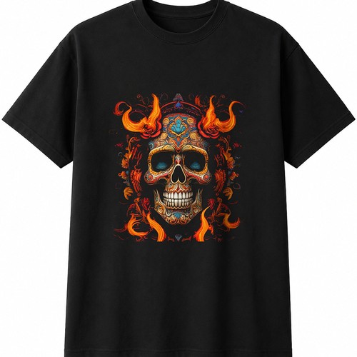 Sugar skull flames gothic - sugar,