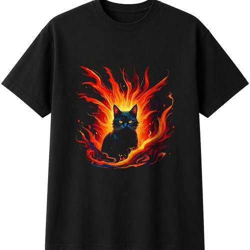 Schwarze katze flammen - schwarze,