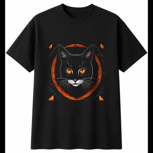 Schwarze katze flammen - katze, in